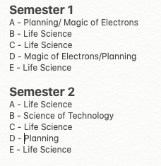 Schedule Schedule